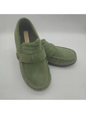Revitalign Orthotic Ladies 8 Cozy Suede Leather Slip On Siesta Green New